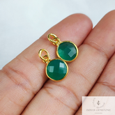 Natural Green Onyx Necklace, Gold Plated Necklace, Green Onyx Pendant, Dainty Necklace, Chain Necklace, Layering Necklace, Charm Necklace